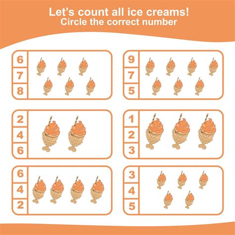 Counting game for Preschool Children. Educational printable math worksheet. Worksheet for kids ...