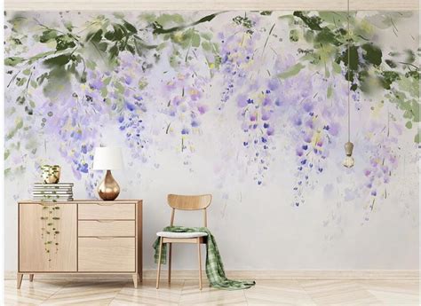 Abstract Twisted Wisteria Wallpaper Wall Mural Hanging | Etsy