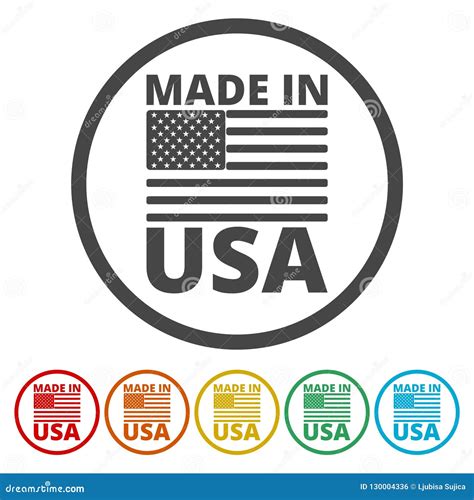 Vector `Made in USA` Icon and Logo Set Stock Vector - Illustration of ...