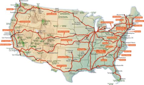 Passenger Train Lines Usa Map