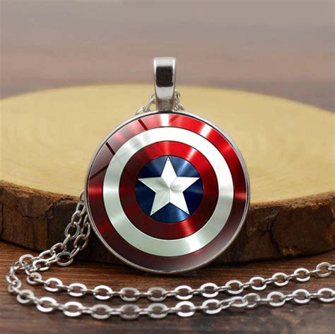 Captain America Vibranium Shield Marvel Superhero Pendant - Etsy