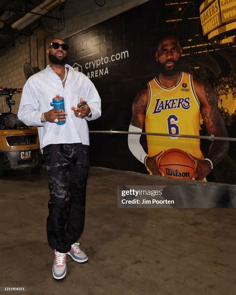 LeBron James of the Los Angeles Lakers after the 2023 Play-In... News Photo - Getty Images