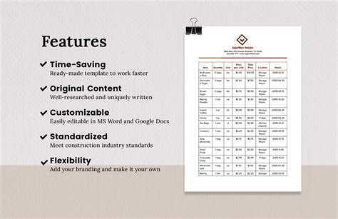 Inventory Checklist Template in PDF, Word, Google Docs - Download ...