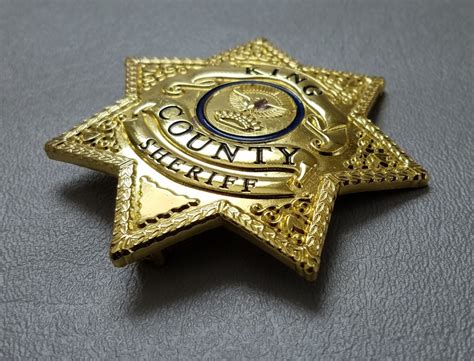 Sheriff Badge Gold "King County" police - Hangar 19 Prop Rentals