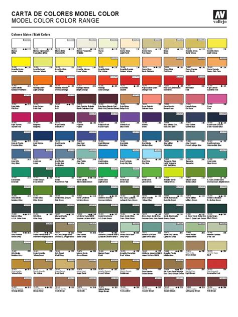 Vallejo Model Color Chart | Grey | Green