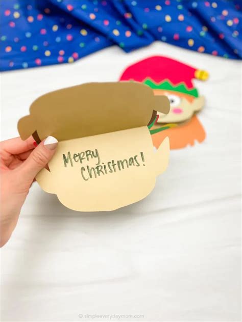 Elf Christmas Card Craft For Kids [Free Template]