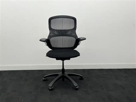 Knoll Generation Task Chair, Black Mesh Back, Lumbar Support, Black Seat, Black Frame - Office ...