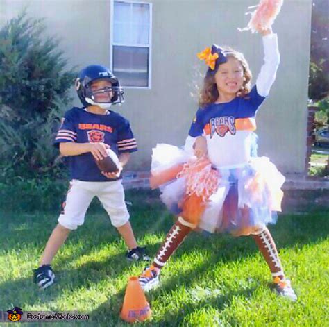 Chicago Bears Football Player and Cheerleader Halloween Costumes