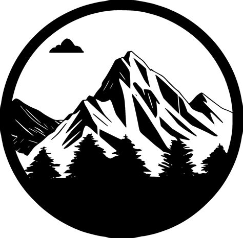 Mountains, Black and White Vector illustration 36228273 Vector Art at ...