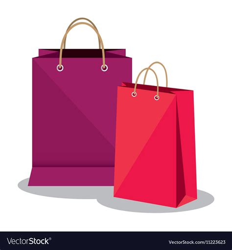 Shopping bags market isolated icon Royalty Free Vector Image