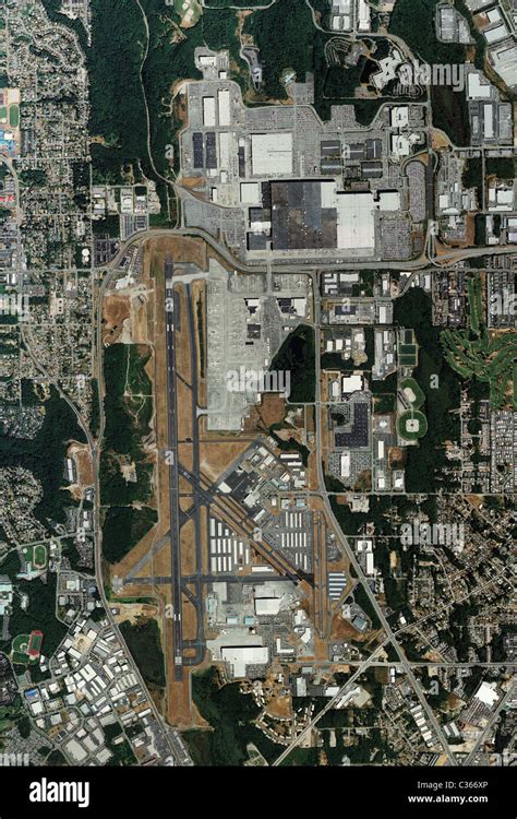 aerial map view Boeing Everett Factory and Paine Field airport Stock Photo - Alamy