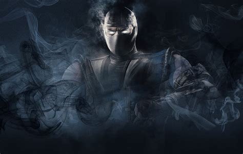 Smoke, mask, black background, Mortal Kombat, Smoke, Mortal Kombat ...