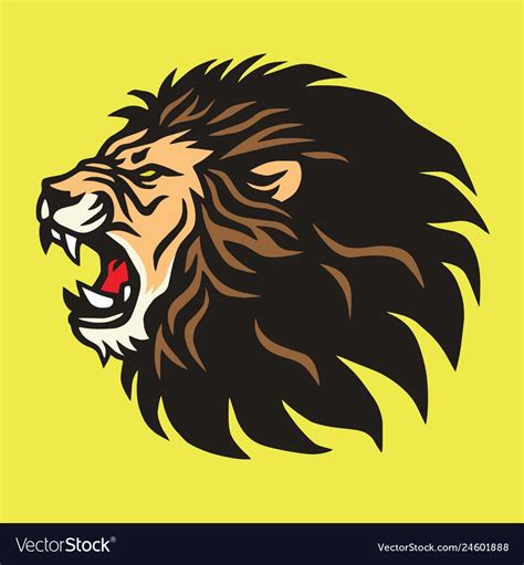 Roaring Lion Logo Mascot Vector Design Template Icon. Download a Free Preview or High Quality ...