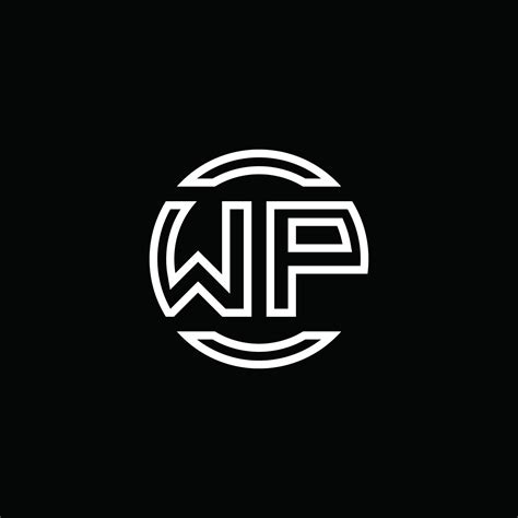 WP logo monogram with negative space circle rounded design template 4235565 Vector Art at Vecteezy