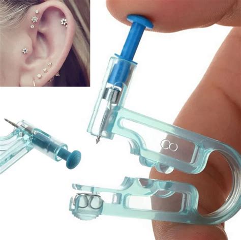 1Pc Asepsis Safe Disposable Ear Piercing Tool Body Ear Pierce Kit With Ear Stud Piercing Tools ...