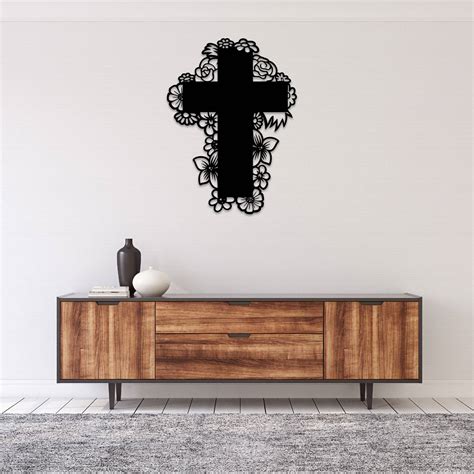 Floral Cross - Metal Wall Art | MetalPlex