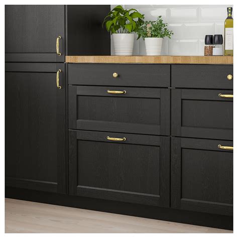 IKEA - LERHYTTAN Drawer front black stained | Interior design kitchen, Kitchen interior, Black ...