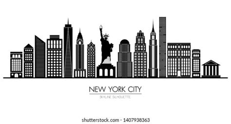 New York City Skyline Silhouette Flat Stock Vector (Royalty Free) 1407938363 | Shutterstock