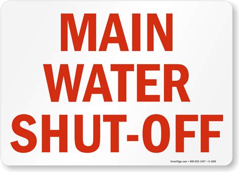 Main Water Shut-Off Signs, Fire and Emergency Signs, SKU: S-1605