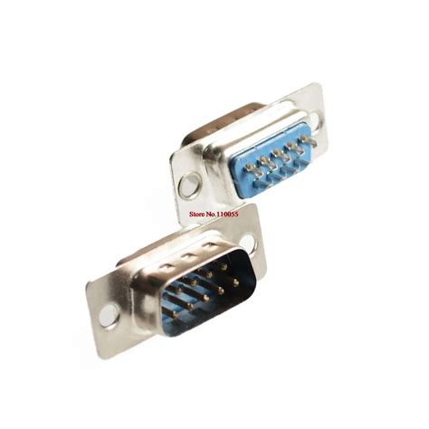 RS232 9 Pin DB9 male Solder Plug Serial Port Connector DB9 2 rows 9 pin ...