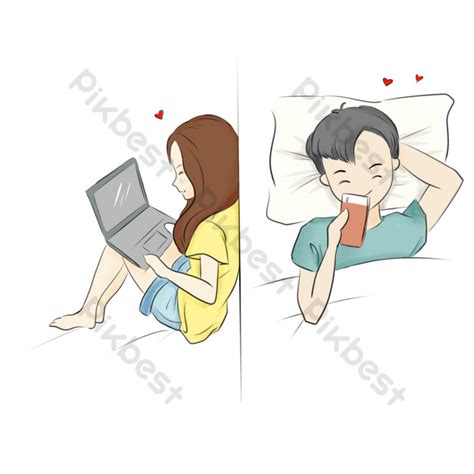 Anime Drawing Two-dimensional Couple Chatting And Wechat Dialogue ...