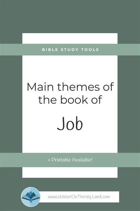 Main Themes of the Book of Job | Water on Thirsty Land