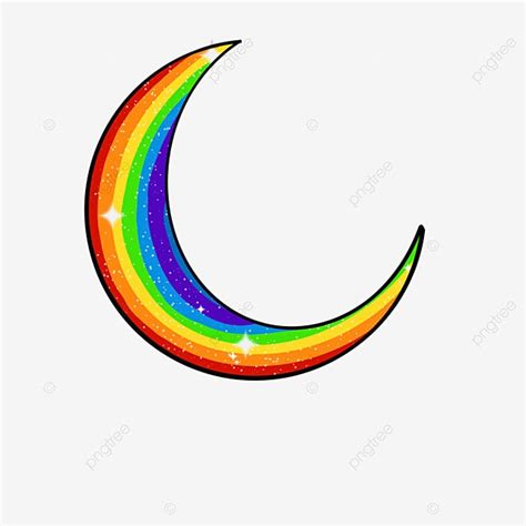 Moon Icon Clipart Transparent PNG Hd, Rainbow Moon Icon Material ...