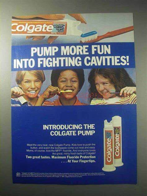 1985 Colgate Pump Toothpaste Ad - Fighting Cavities