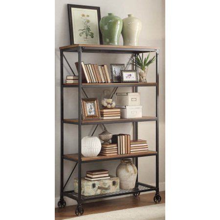 Lexicon Millwood 40" 5 Shelf Metal Bookcase in Pine - Walmart.com | Bookshelves in living room ...