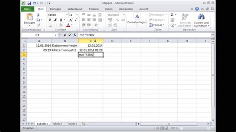 Excel Datum heute, Uhrzeit jetzt, Zelle schnell formatieren - YouTube