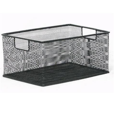 Black Rectangular Metal Mesh Storage Basket - Medium | At Home