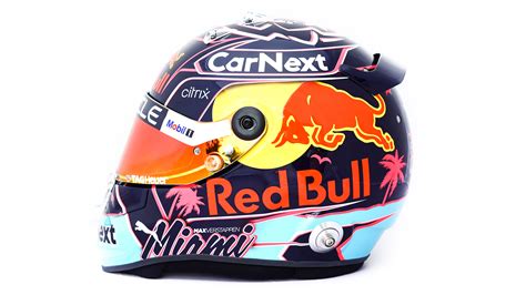 2022 Max Verstappen Miami Grand Prix Special Edition 1:2 Scale Race Mini Helmet Accessories ...