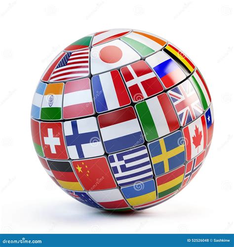 Flags Of The World In Globe Stock Illustration - Image: 52526048