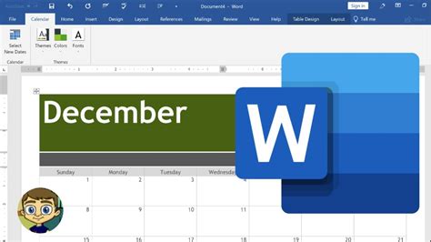 Creating a Calendar in Microsoft Word - YouTube