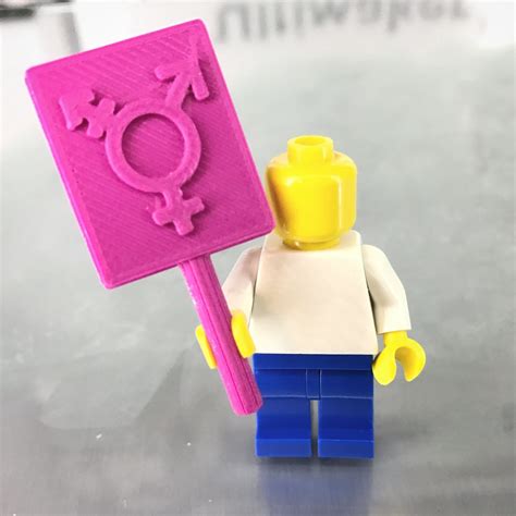 3D Model: Minifig Transgender Sign | Design Make Teach