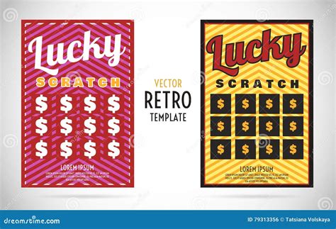 Scratch Off Lottery Ticket Vector Design Template Stock Vector ...