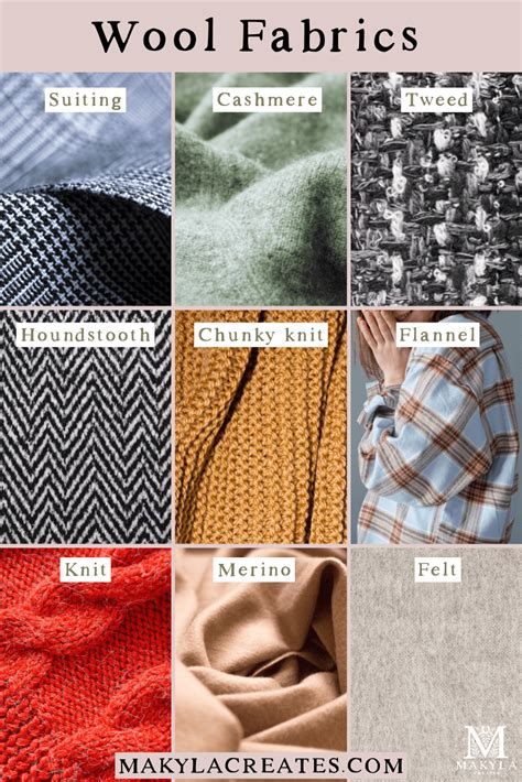 Types of Fabrics and Materials with Names and Pictures - Makyla Creates Sewing Basics, Sewing ...