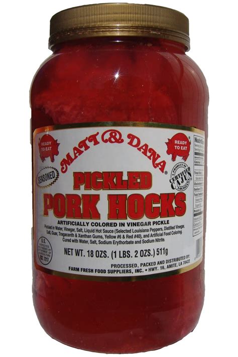 Matt & Dana Seasoned Pickled Pork Hocks-Gallon | pickledstore.com