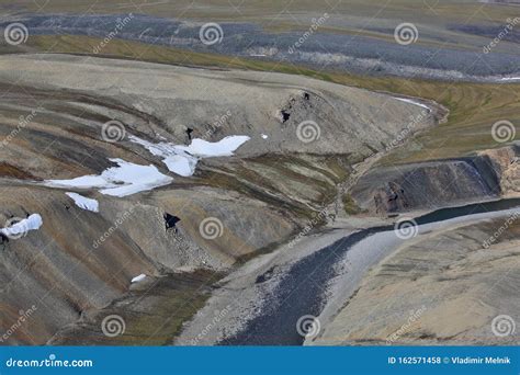 Tundra landscape in summer stock photo. Image of geology - 162571458