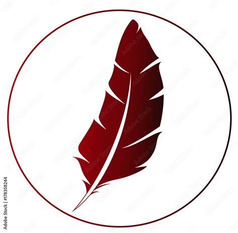 Red feather icon - idea for logo Stock Vector | Adobe Stock