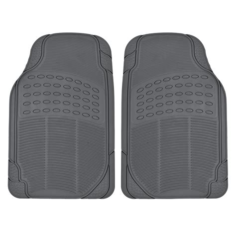 Gray Rubber Car Floor Mats Front 2 Piece Set All Weather Protection ...