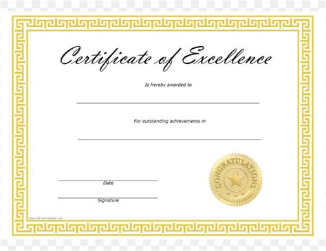 Template Microsoft Word Excellence Academic Certificate, PNG, 3300x2550px, Template, Academic ...