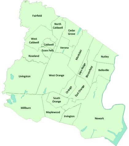 Map Of Essex County Nj Towns | Cities And Towns Map