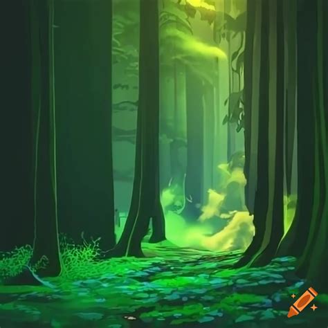 Cartoon forest landscape