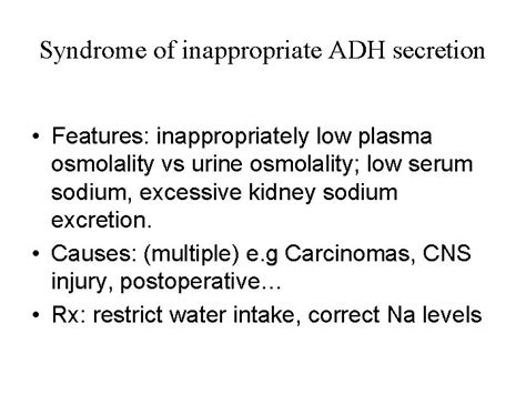 Physiology of vasopressin secretion THE antidiuretic hormone ADH