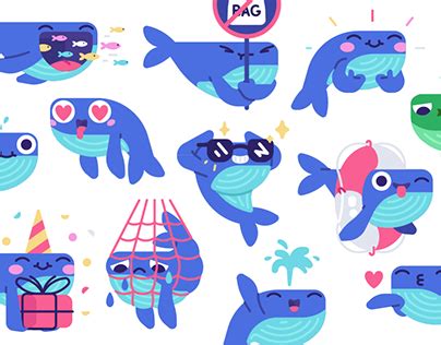 Whale stickers | Behance