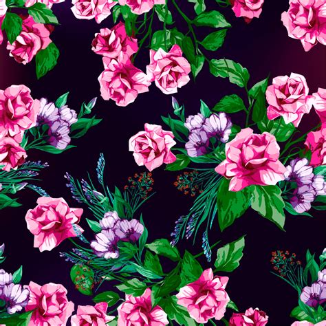 🔥 Download Floral Pattern Rose Print Texture Background Flowers ...