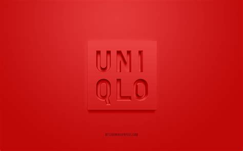 Download wallpapers Uniqlo logo, red background, Uniqlo 3d logo, 3d art, Uniqlo, brands logo ...