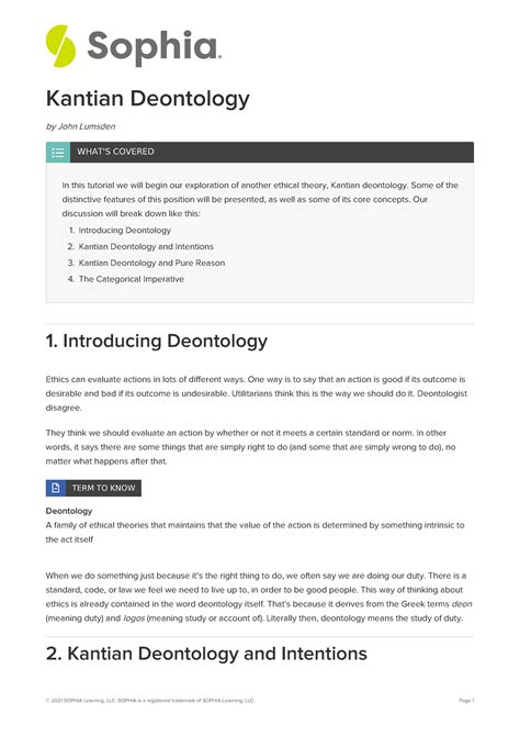 Kantian-deontology-2 - Kantian Deontology by John Lumsden In this tutorial we will begin our ...