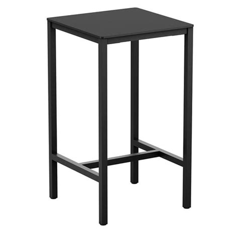 Extro Square 60cm Wooden Bar Table In Black | Furniture in Fashion